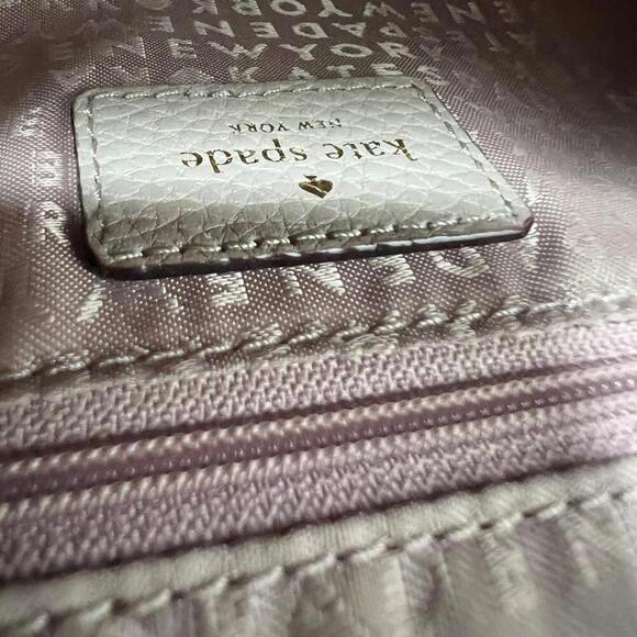 Kate Spade New York Crossbody Bag Nude Taupe Pebbled Leather Flap Purse - Picture 11 of 15